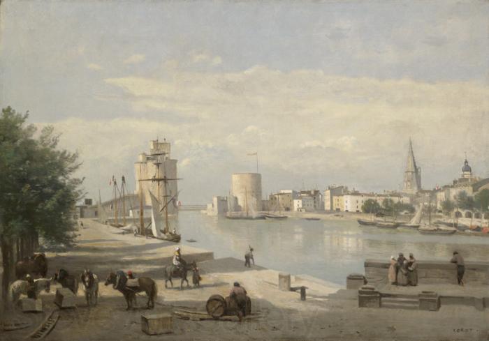 Jean-Baptiste-Camille Corot The Harbor of La Rochelle Norge oil painting art